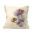 Cream - Front - Jane Bannon Bees On Thistle Feather Filled Throw Pillow