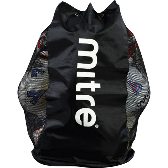 Black-White - Side - Mitre 12 Ball Football Bag