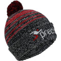 Black-Gray-Red - Front - Precision Pom Pom Beanie