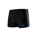 Black-Gray-Blue - Front - Speedo Mens Placement Panel Swim Shorts