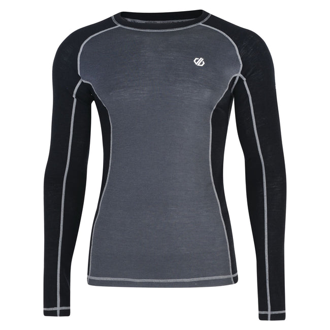 Black-Ebony - Front - Dare2b Mens Advanced Wool Base Layer Top and Bottoms Set