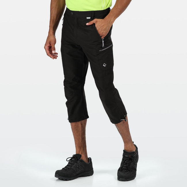 Black - Side - Regatta Mens Highton Capri Pants
