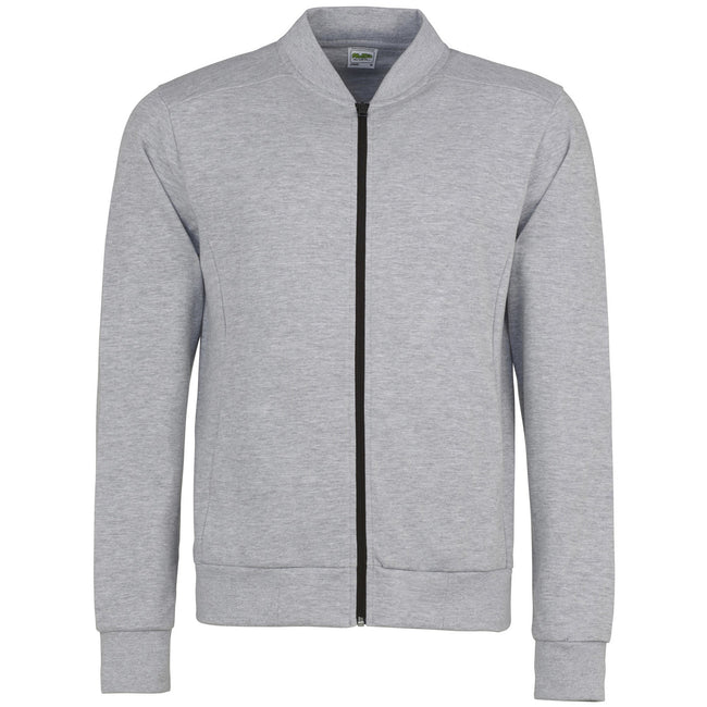 Heather Grey-Jet Black - Front - AWDis Mens Undergrad Full Zip Jacket