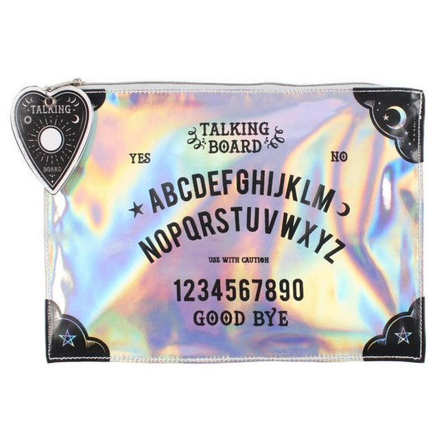 Silver-Black - Front - Holographic Makeup Pouch