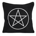 Black-White - Front - Something Different Pentagram Pattern Square Cushion