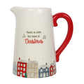 White-Red - Back - Something Different Ceramic Christmas Village Flower Jug