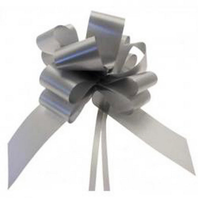 Silver - Front - Apac 1.9ins Pull Bows (Pack Of 20)