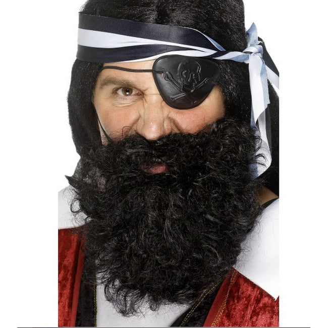 Black - Front - Smiffys Nylon Deluxe Pirate Beard