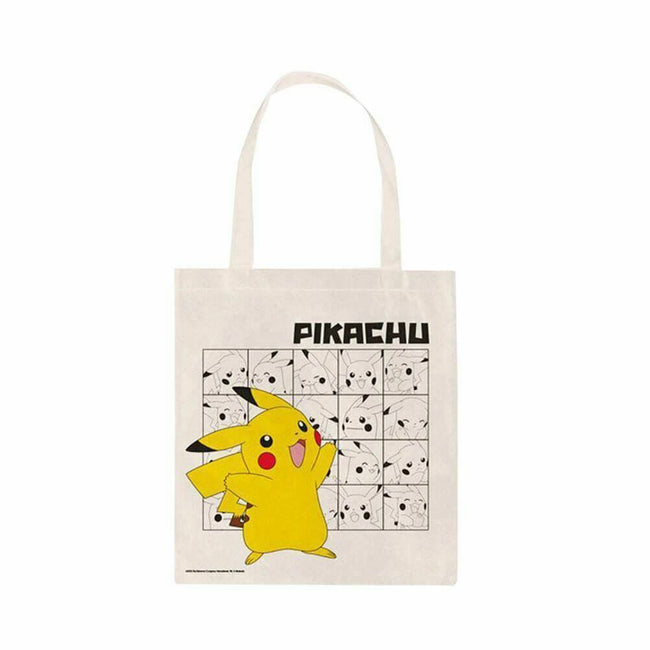 Gray-Yellow - Front - Pokemon Pikachu Tote Bag