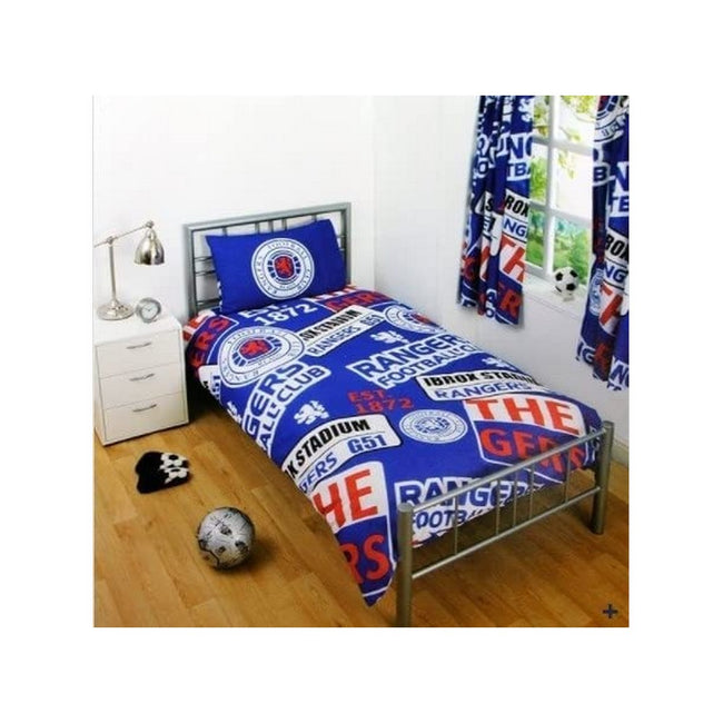 Blue-White-Red - Front - Rangers FC Patch Duvet Set