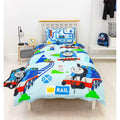Sky Blue-Blue - Side - Thomas And Friends Train Track Duvet Set