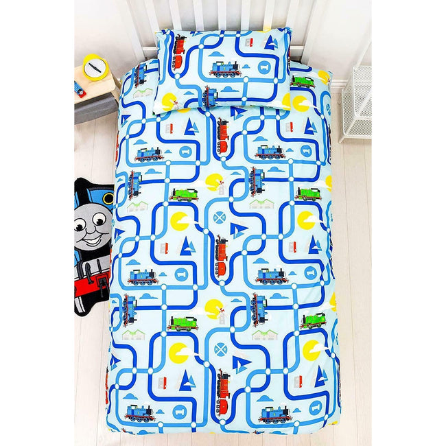 Sky Blue-Blue - Lifestyle - Thomas And Friends Train Track Duvet Set