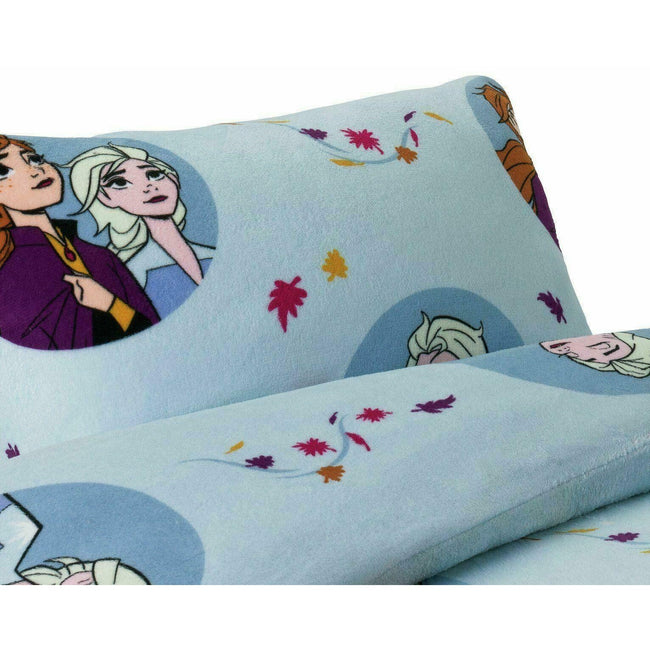 Light Blue-Gray - Side - Frozen Teddy Fleece Leaves Duvet Set
