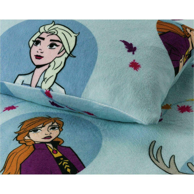 Light Blue-Gray - Lifestyle - Frozen Teddy Fleece Leaves Duvet Set