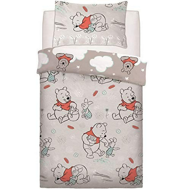 Gray-Red - Front - Winnie the Pooh Clouds Duvet Set