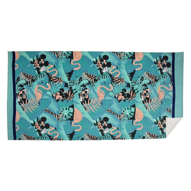 Blue - Back - Disney Mickey Mouse Flamingo Beach Towel