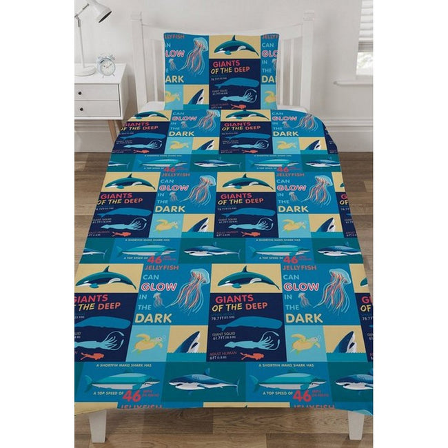 Blue - Back - National Geographic Ocean Life Reversible Duvet Set