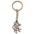 Antique Silver - Front - Rangers FC Scroll Crest Keychain