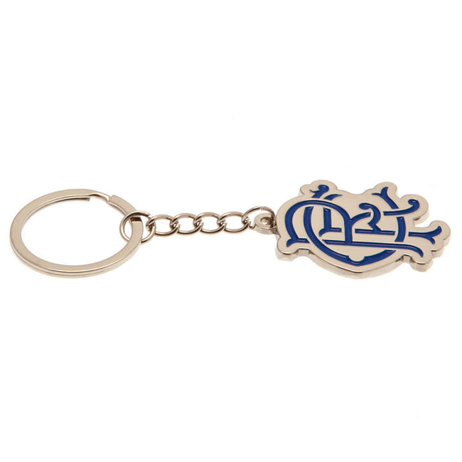 Blue-White - Back - Rangers FC Scroll Crest Keychain