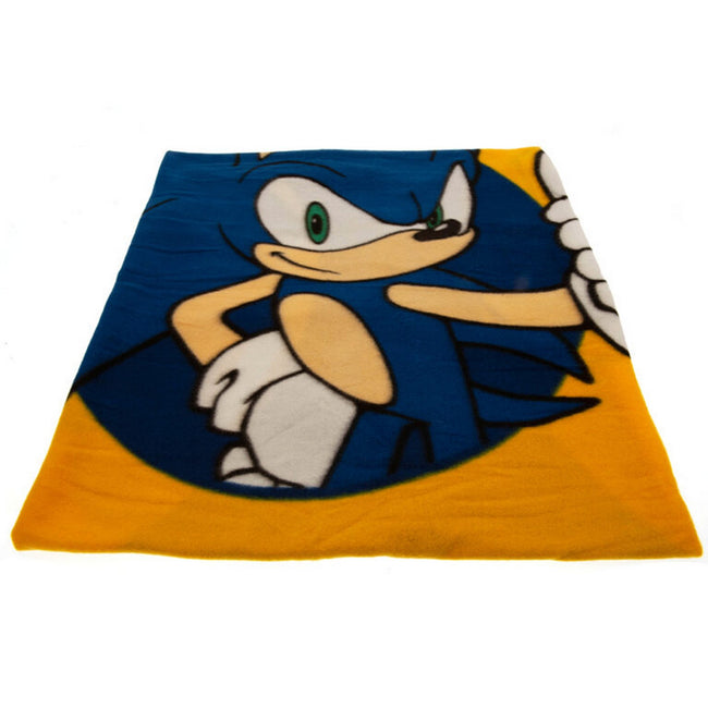 Blue-Yellow - Front - Sonic The Hedgehog Fleece Blanket