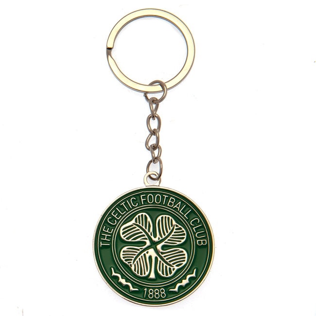 Green - Front - Celtic FC Antique Green Crest Keychain