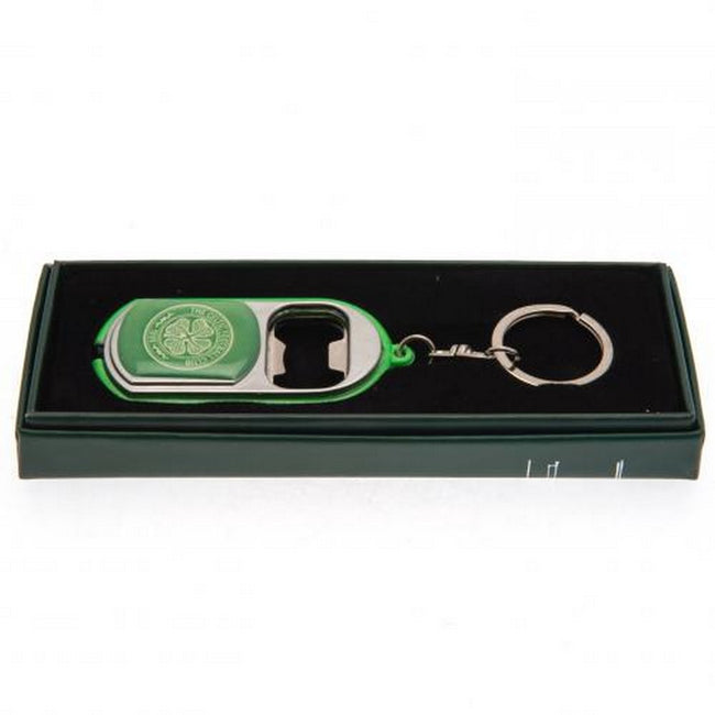 Green-Silver - Side - Celtic FC Torch and Bottle Opener Keyring