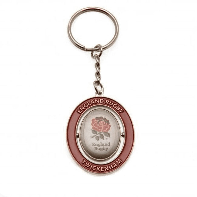 Red-White - Front - England Rugby Metal Keyring