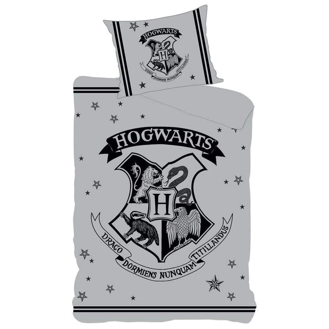 Gray - Front - Harry Potter Hogwarts Duvet Cover Set