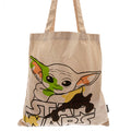 Cream-Black - Front - Star Wars: The Mandalorian Canvas Tote Bag