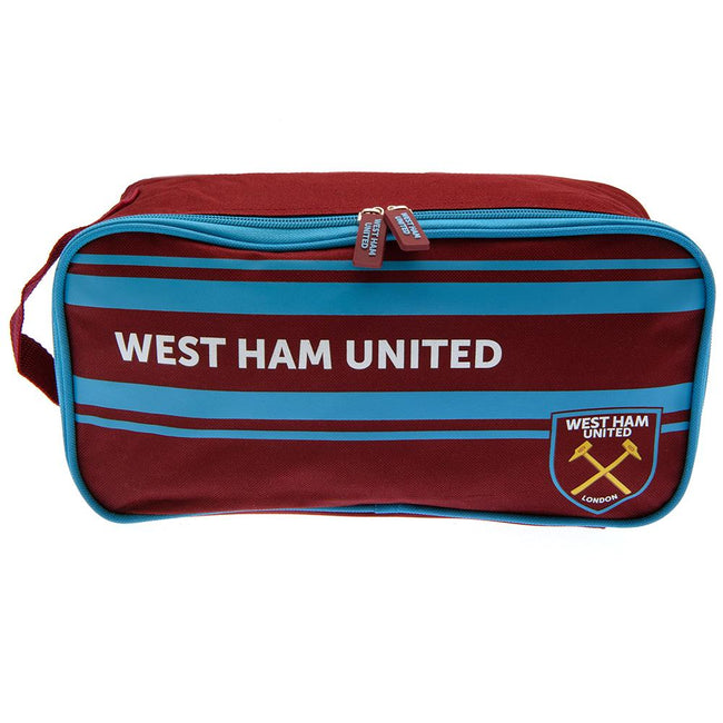 Claret Red-Sky Blue - Front - West Ham United FC Striped Boot Bag