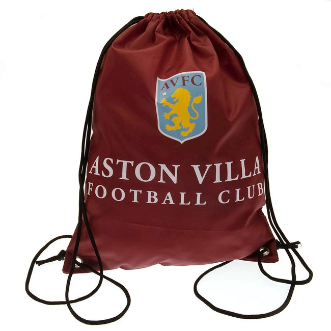 Claret Red-White-Blue - Front - Aston Villa FC Colour React Drawstring Bag