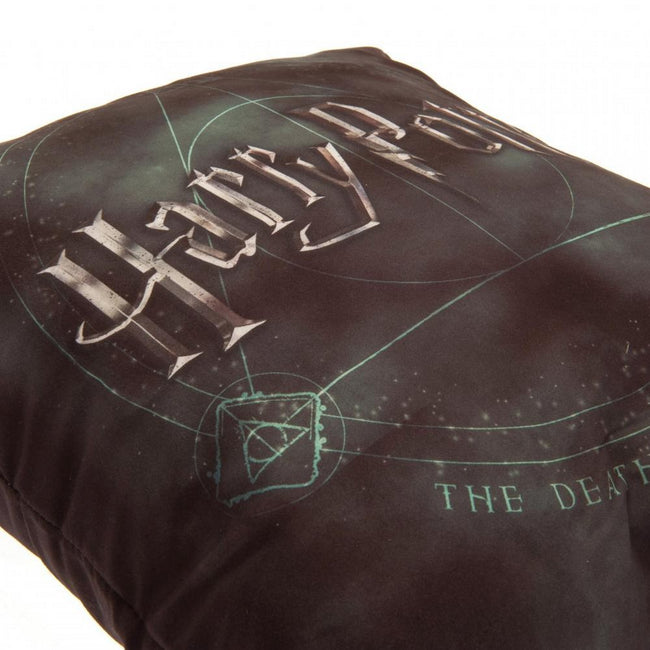 Gray-Green - Back - Harry Potter Deathly Hallows Filled Cushion