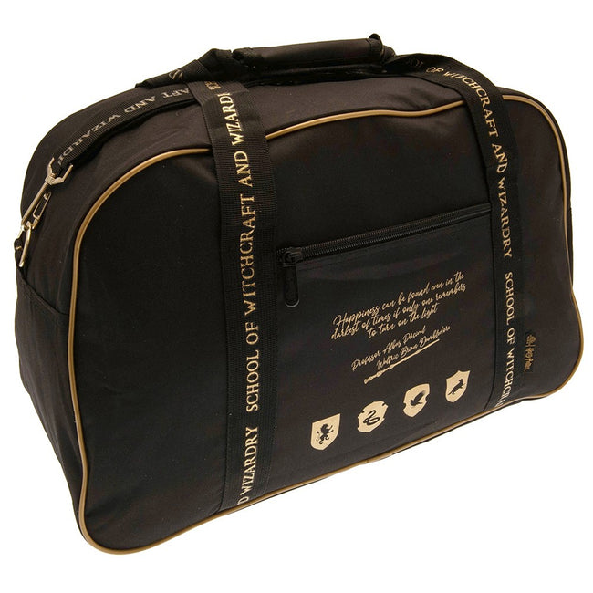 Black-Gold - Back - Harry Potter Hogwarts Crest Carryall