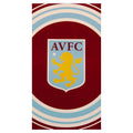 Claret Red-Sky Blue-Yellow - Front - Aston Villa FC Crest Beach Towel