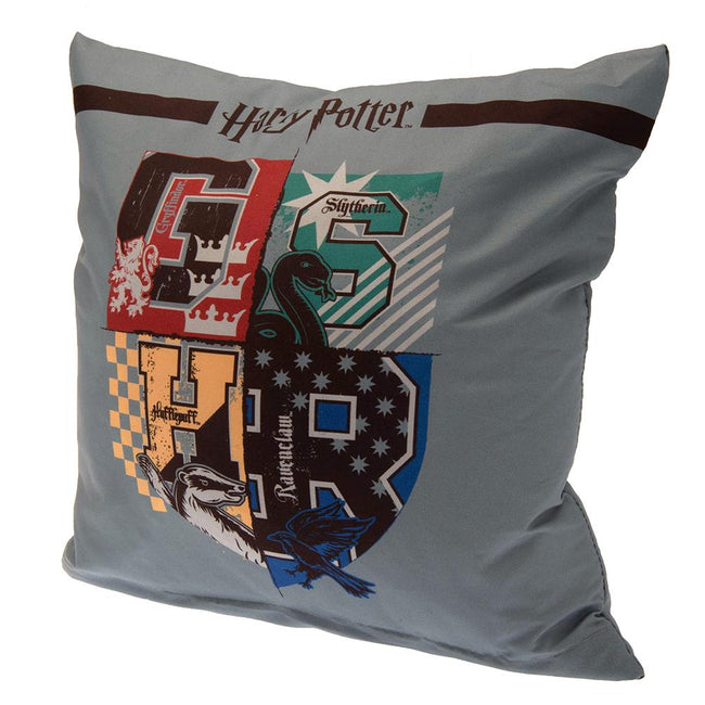 Gray-Black - Front - Harry Potter House Mascots Crest Filled Cushion