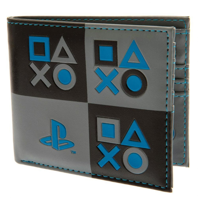 Black-Gray-Blue - Front - Playstation Logo Wallet