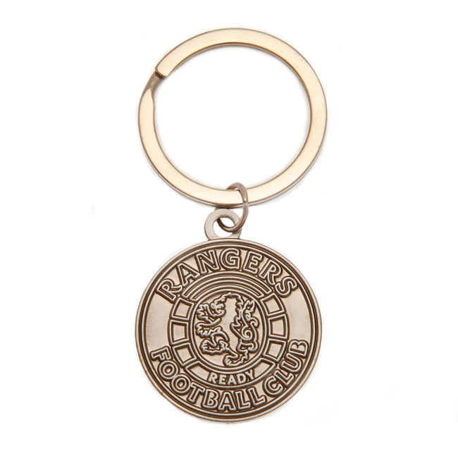 Antique Silver - Front - Rangers FC Crest Keychain