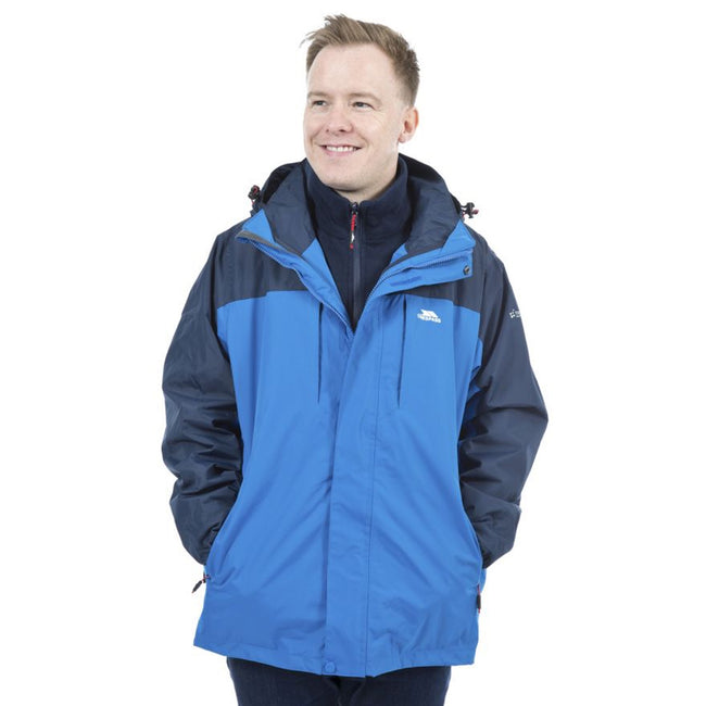 Electric Blue - Back - Trespass Mens Faris Full Zip 3 In 1 Jacket