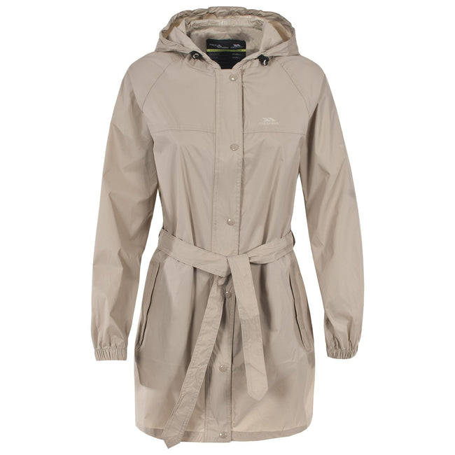 Fawn - Front - Trespass Womens-Ladies Compac Mac Waterproof Packaway Jacket-Coat