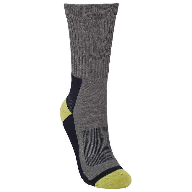 Lime - Front - Trespass Mens Shallow Padded Elasticated Hiking Socks