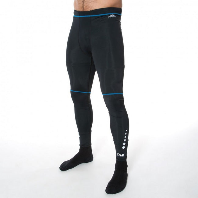Black - Side - Trespass Mens Brute Base Layer Compression Bottoms-Pants