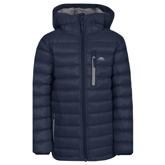 Navy - Front - Trespass Childrens-Kids Morley Down Jacket