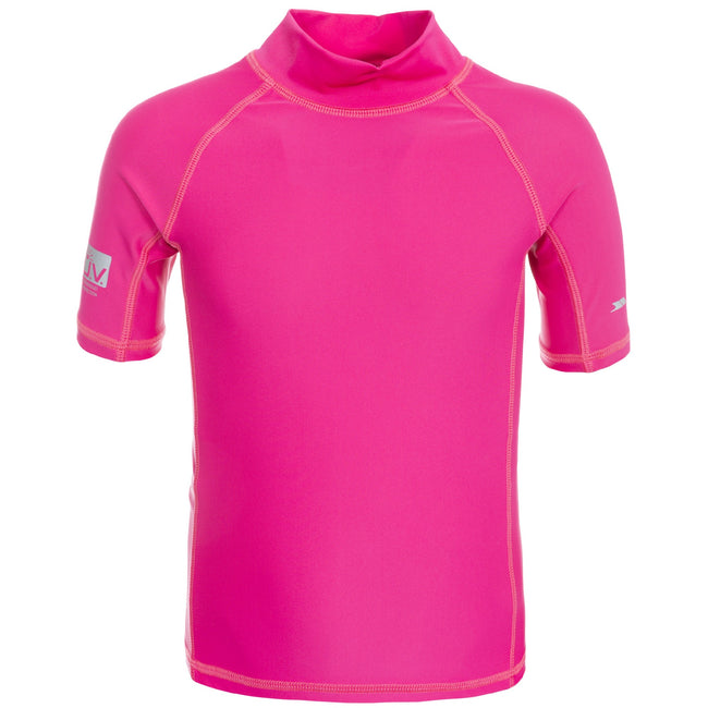 Pink Lady - Front - Trespass Childrens-Kids Crew Rash Guard Top