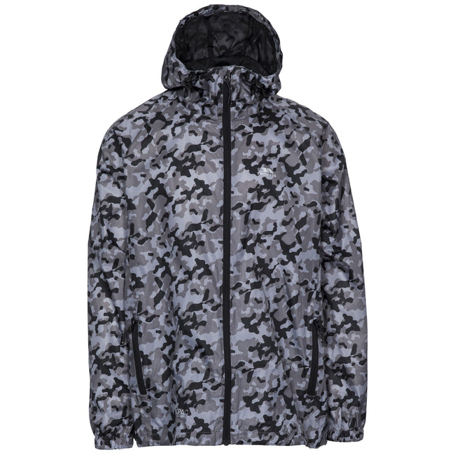Grey Camo - Front - Trespass Qikpac Printed Packaway Waterproof Jacket
