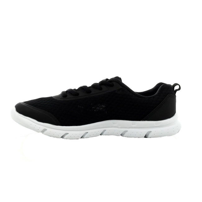 Black - Side - Trespass Tracking Kids Memory Foam Sneakers