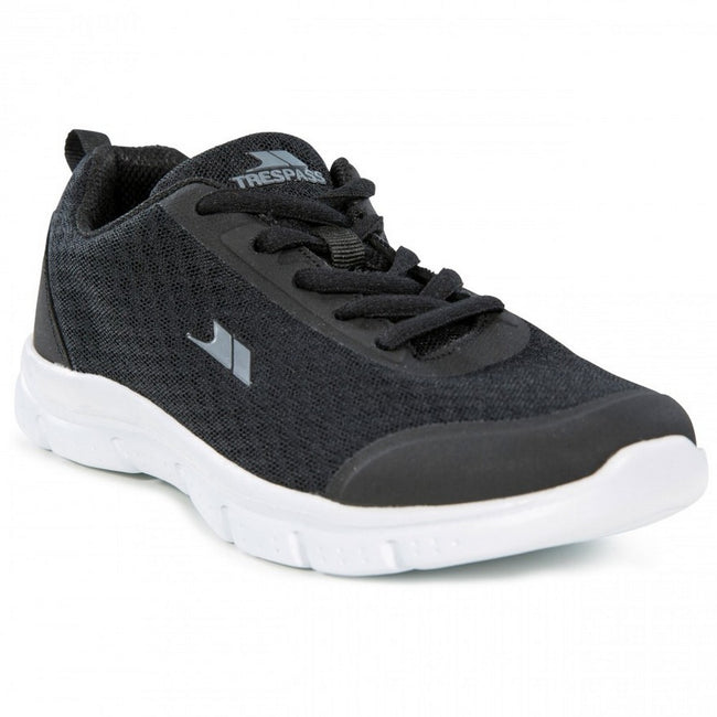 Black - Front - Trespass Tracking Kids Memory Foam Sneakers