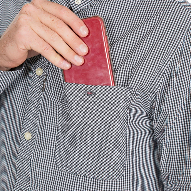 Black Gingham - Pack Shot - Trespass Mens Yaddlethorpe Cotton Shirt
