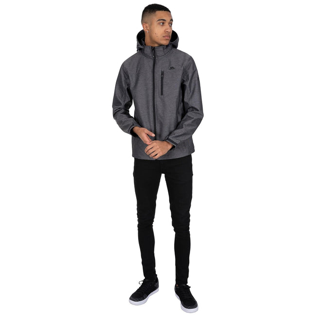 Gray Texture - Back - Trespass Mens Carter Waterproof Softshell Jacket