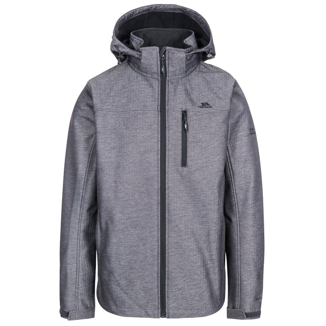 Gray Texture - Front - Trespass Mens Carter Waterproof Softshell Jacket