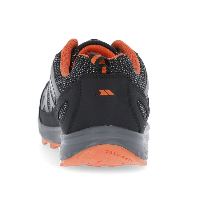 Black-Shocking Orange - Side - Trespass Mens Ricane Sneakers